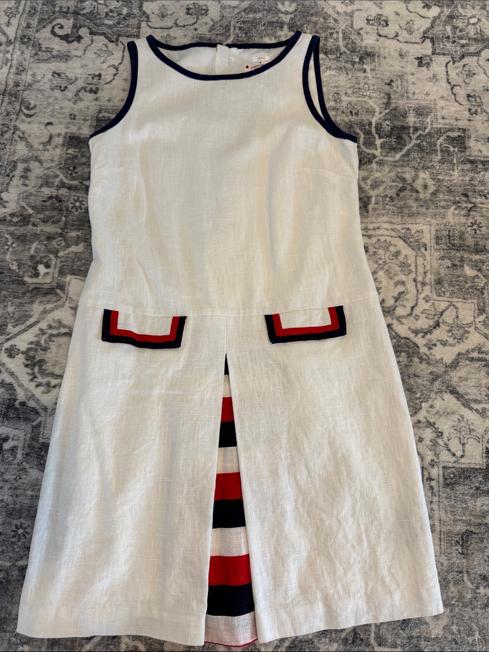 Tommy Hilfiger White Dress with Navy and Red Trim